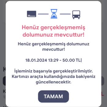 Kentkart Yetersiz Kredi