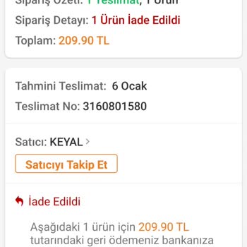 Trendyol Alınan Ürünü İade Etmedi