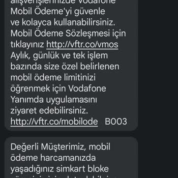 Vodafone Pay Sim Bloke Çözüm Bulunamıyor