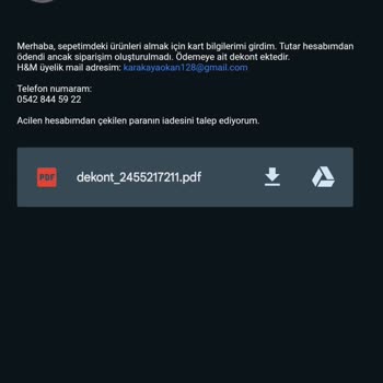 H&M Paramı Alıp Siparişimi Oluşturmadı.