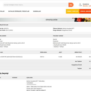 Arya Gross İnternetten Aldığım Derin Dondurucu Gönderilmiyor
