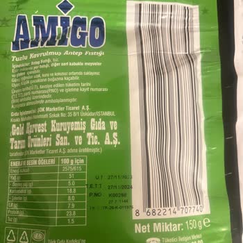 Şok Amigo Antep Fıstığı Tatsızlığıyla Şok Etti