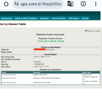 UPS Türkiye Kargo Şirketi Depoda Ürün Bekletme Sorunu