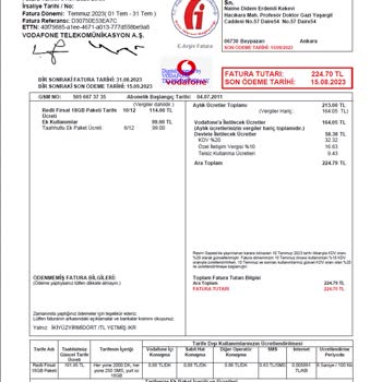 Vodafone Fatura Ve İletişim Mağduriyeti