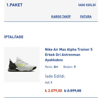 Intersport Yanlış Numara Ayakkabı Gönderdi