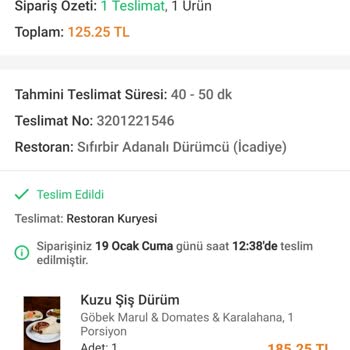 Trendyol GO Yanlış Ürün Ve Teslim Etmediği Urunu Teslim Gösteriyor