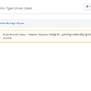 E - Devlet SGK Tescil Ve Hizmet Dökümü Hatası