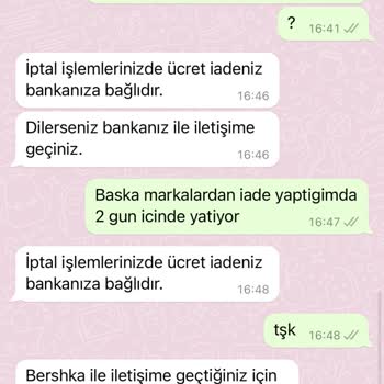 Bershka İade Ücretimi Yatırmadı