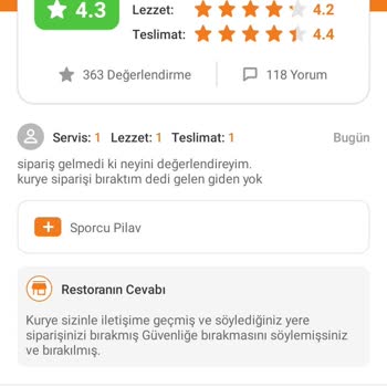 Pilav Port Kurye Notları Okumuyor