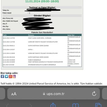 UPS Türkiye Paketi Dağıtıma Çıkarmadan İade Ediyor