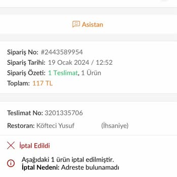 Parası Alınıp Teslim Edilmeyen Trendyol Yemek Siparişi