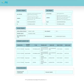 PTT Kargodan Şikayetçiyim