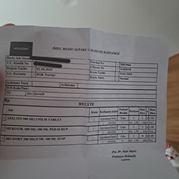 Medical Park Hastanesi Yanlış İlaç Reçete Etmesi