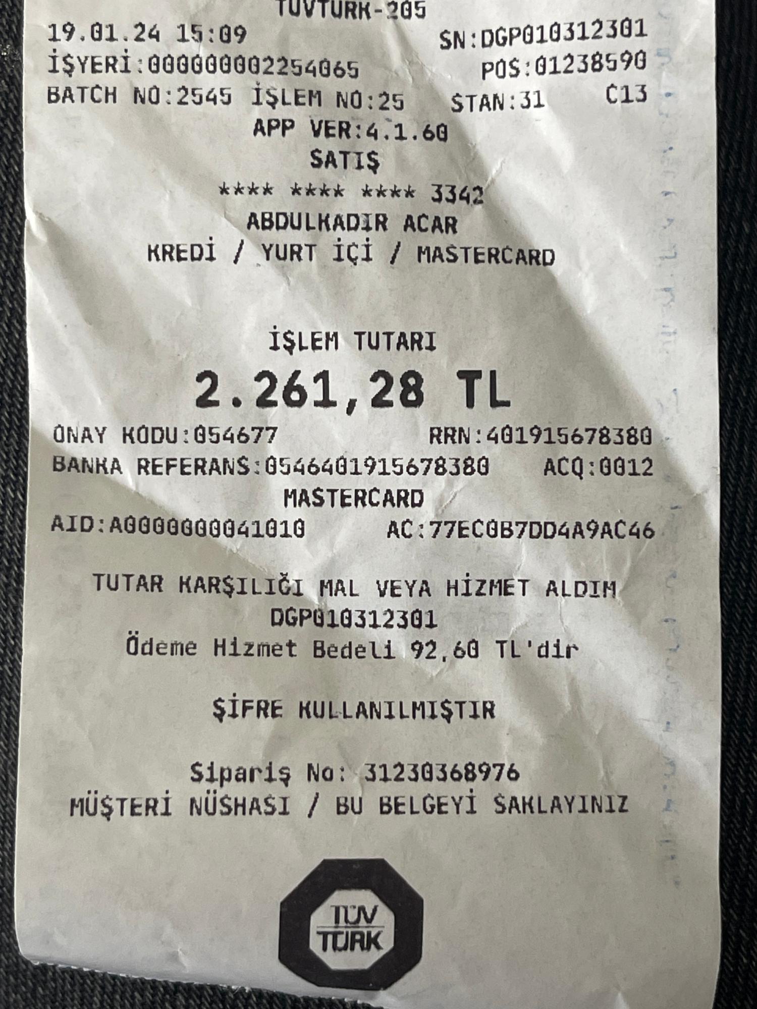 Hatay Reyhanlı Tüvtürk Komisyon - Şikayetvar