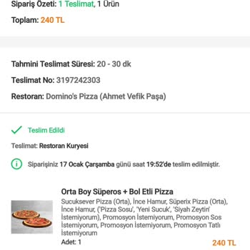 Domino's Pizza Süreyi Aştı