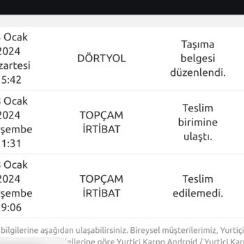 Yurtiçi Kargo, Kargoyu Kaybetmesi.