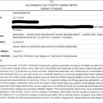 Sportive Tüketici Hakem Heyeti Kararına Uymuyor