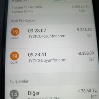 Oyunfor.com İyzico.com Çekilen Habersiz Para