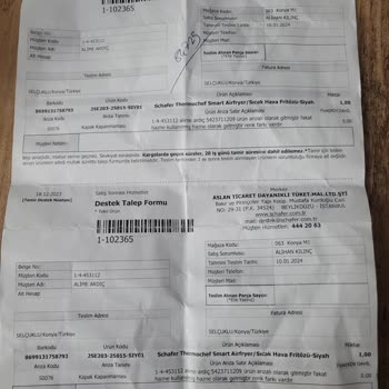 Schafer Markasının Sorumsuzluğu Ve Ürünün Kalitesizliği...