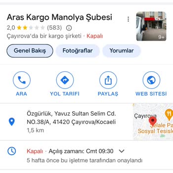 Aras Kargo Hatalı Teslimat Bildirimi