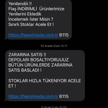 Hepsi Moda SMS Çıkışı Yok