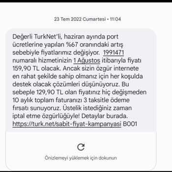 TurkNet İnternet Zam Artışı