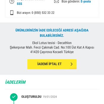 Decathlon Mağazadan Yaptığım İade Gözükmüyor