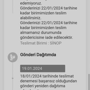 MNG Kargo Sinop Şube Kargomu Getirmedi