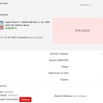 Wnt.com.tr İPhone 11 Teslimat Ve İade Problemi