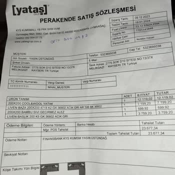 Yataş Bedding Baza Kusuru