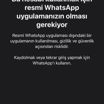 Bu Hesabı Kullanmak İçin Resmi WhatsApp Uygulaması Gerekli