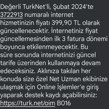 TurkNet Abonelik Fiyat İtirazı