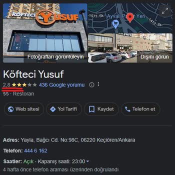 Köfteci Yusuf'ta 3 Çorba, 3 Patates Kızartması 650 TL