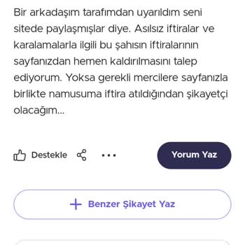 Guncelsikayetlerimiz.com Hakkım Da Çıkarılan Asılsız İftira
