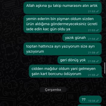 Qafiye Prive Toptan Sipariş Verdim Parasını Alıp Ürünleri Yollamadılar