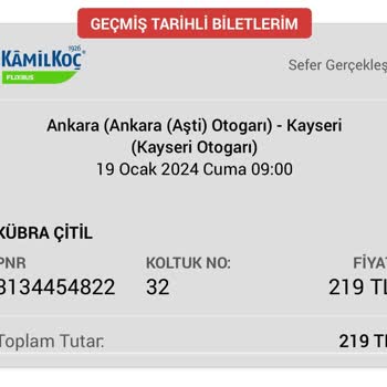 Kamil Koç Ankara-Kayseri Seferinde Yaşadığım Olumsuz Deneyim