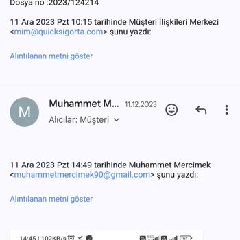 Quick Sigorta Cevap Vermiyor Tazminatımızı Alamıyoruz