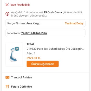 Trendyol Ve A** E********* Tefal Pure Dikey Ütü