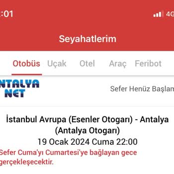 Obilet Yanlış Saat Vererek Bilet Satıyor Ve Yanlış Bilgi Veriyor.