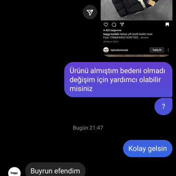 Baggy Butik Shopier'den Aldığım Ürünü Değişim Ya Da İade Yapamıyorum