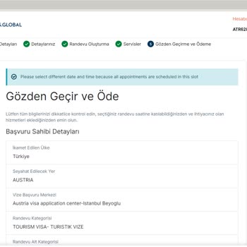 VFS Global VFS Avusturya Vize Randevusu Alamıyorum