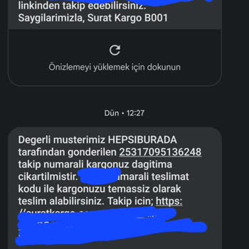 Sürat Kargo Teslimata Çıkıp Kargomu Teslim Etmedi