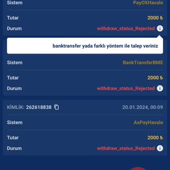 Taksimbet Çekim Red Veriyor Her Seferinde