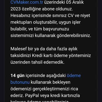 Cvmaker.com.tr Habersiz Abonelik Sistemi