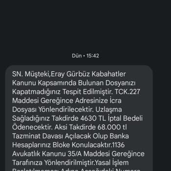 HINTELHB (SMS) İcra Dosyayı Hakkında Yalan