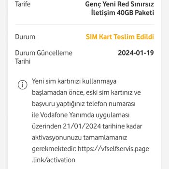 Vodafone Yeni Hat Aktivasyon Sorunu
