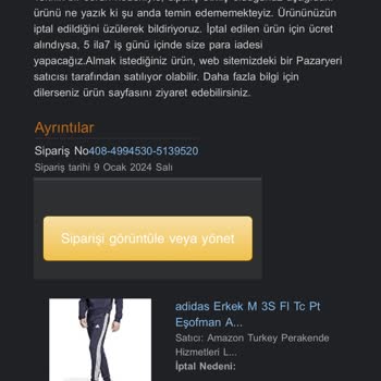 Amazon TR Canceled My Product