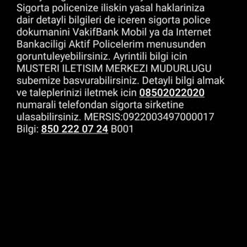 VakıfBank Türkiye Sigorta Bilgi Dışı Poliçe Kesiyor