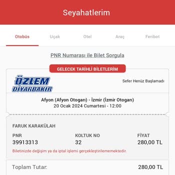 Obilet Bilet İptal Edilmesi