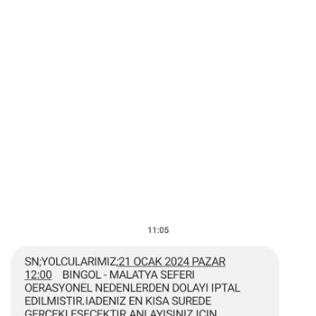 Cesur Bingöl Turizm Cesur B***** Son Gün Bilet İptal Edildi